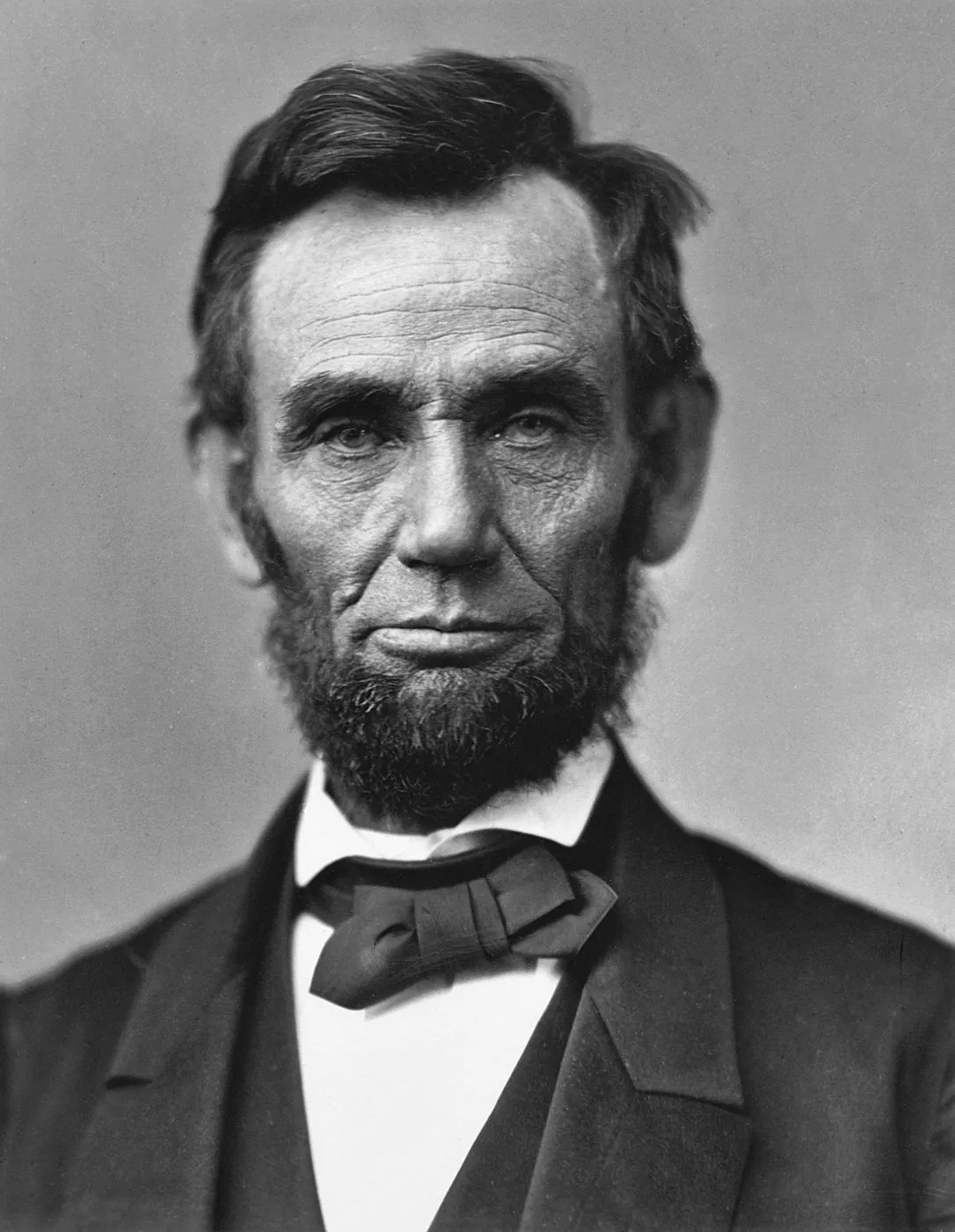 Photographic portrait of Abraham Lincoln by Alexander Gardner, taken November 8, 1863, eleven days before the Gettysburg Address