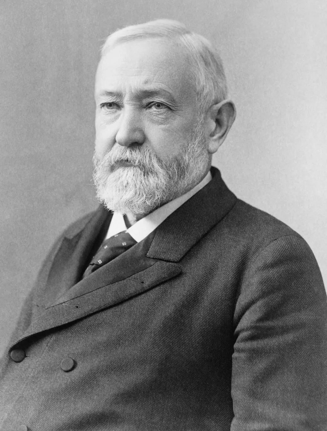 1896 studio photograph of Benjamin Harrison by the Pach Brothers