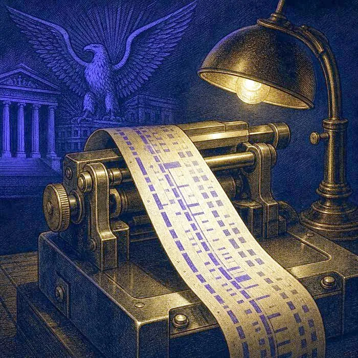 An antique 1920s stock ticker tape