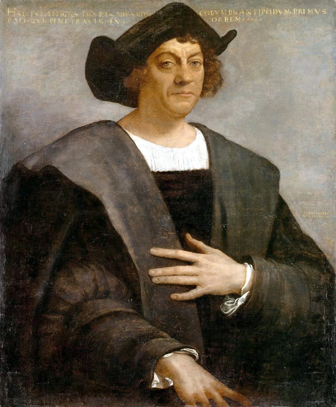 Painted portrait traditionally identified as Christopher Columbus, by Sebastiano del Piombo, 1519, Metropolitan Museum of Art