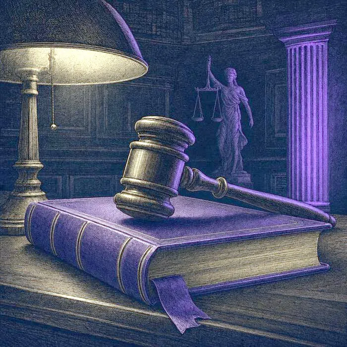 A gavel resting on a bound legal act, symbolizing the Civil Rights Act of 1964