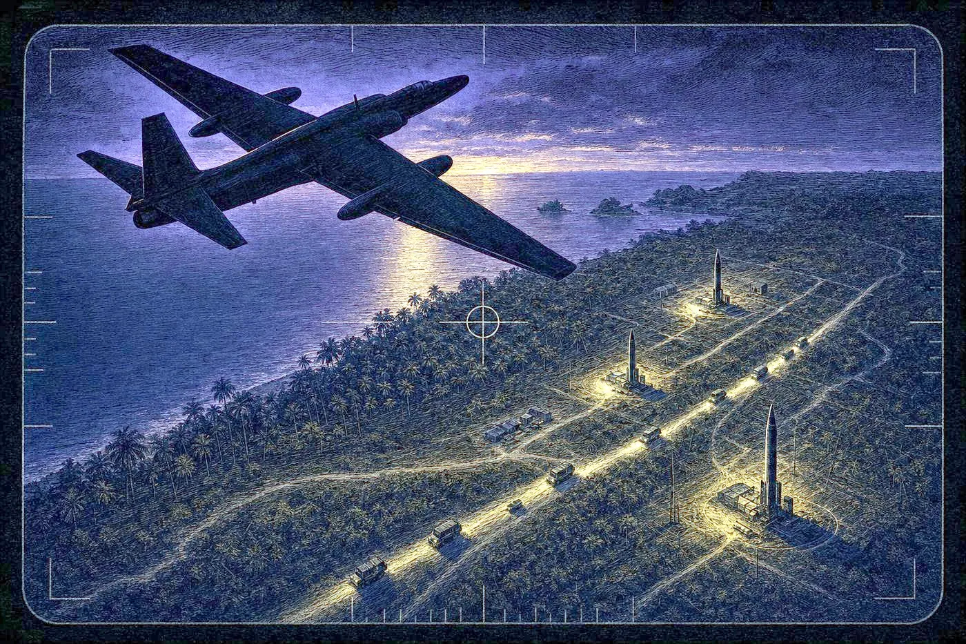 A U-2 reconnaissance photograph of missile installations in Cuba