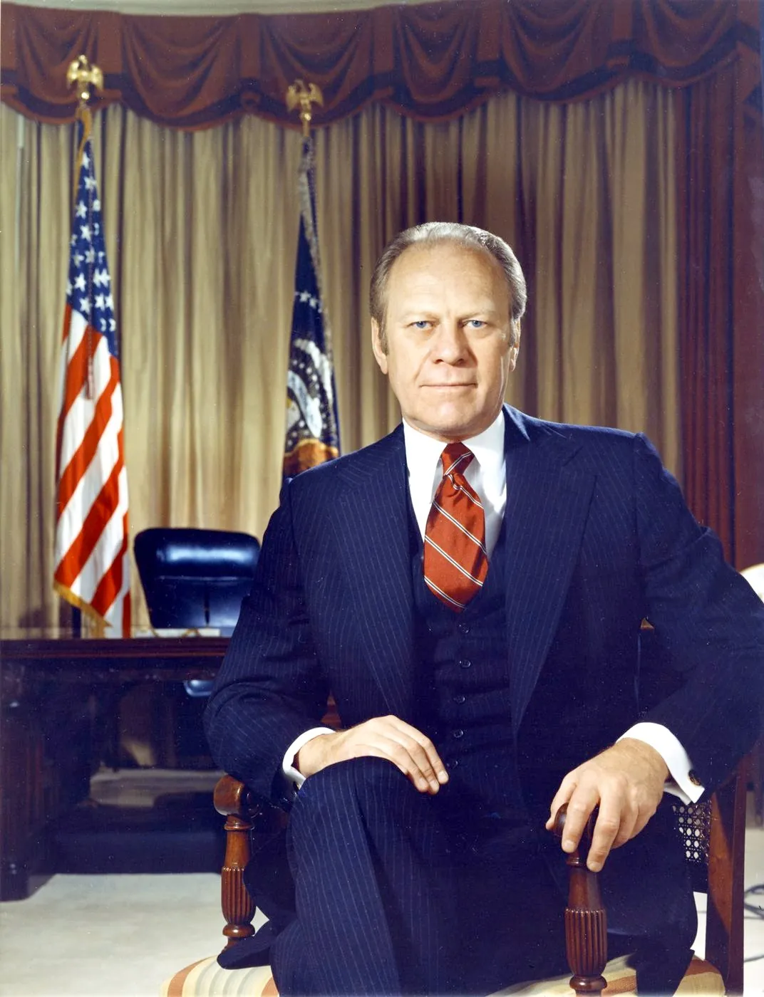 Official White House photographic portrait of President Gerald R. Ford, 1976