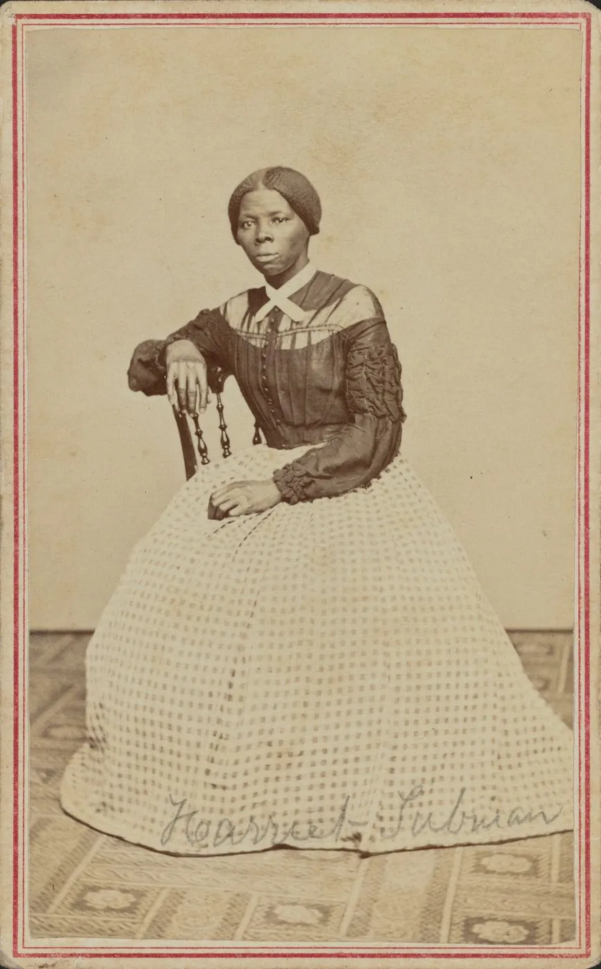 A young Harriet Tubman, seated for a carte-de-visite portrait photograph, circa 1868