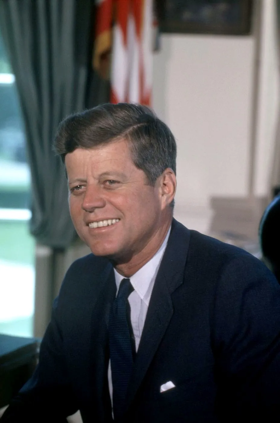 Official White House photo portrait of President John F. Kennedy, July 1963