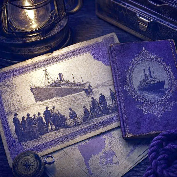 An antique immigration-era ship ticket and passport document