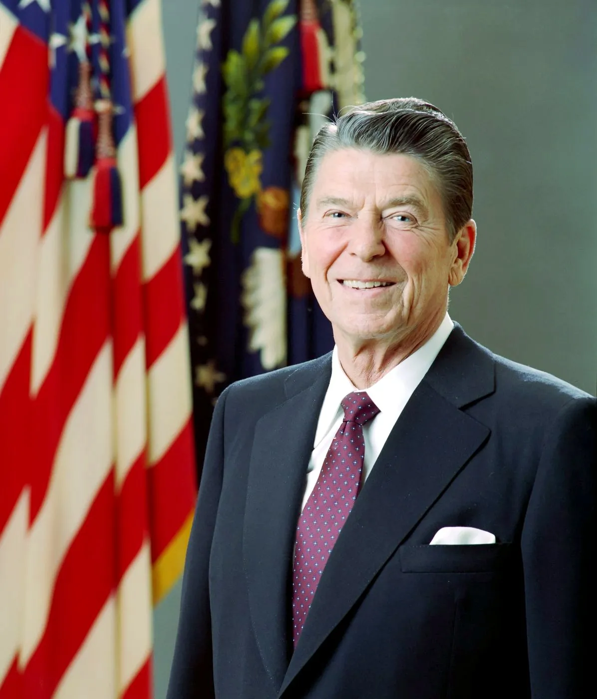 Official White House portrait photograph of Ronald Reagan, 1981