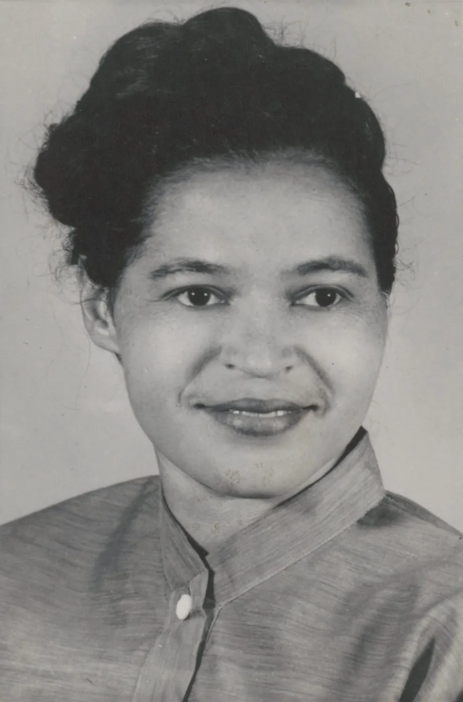 Portrait photograph of Rosa Parks, November 1956