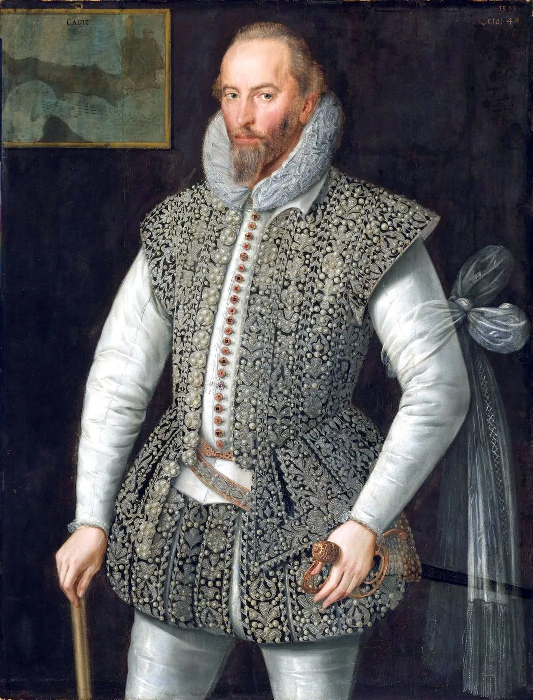 Portrait of Sir Walter Raleigh, 1598, attributed to William Segar