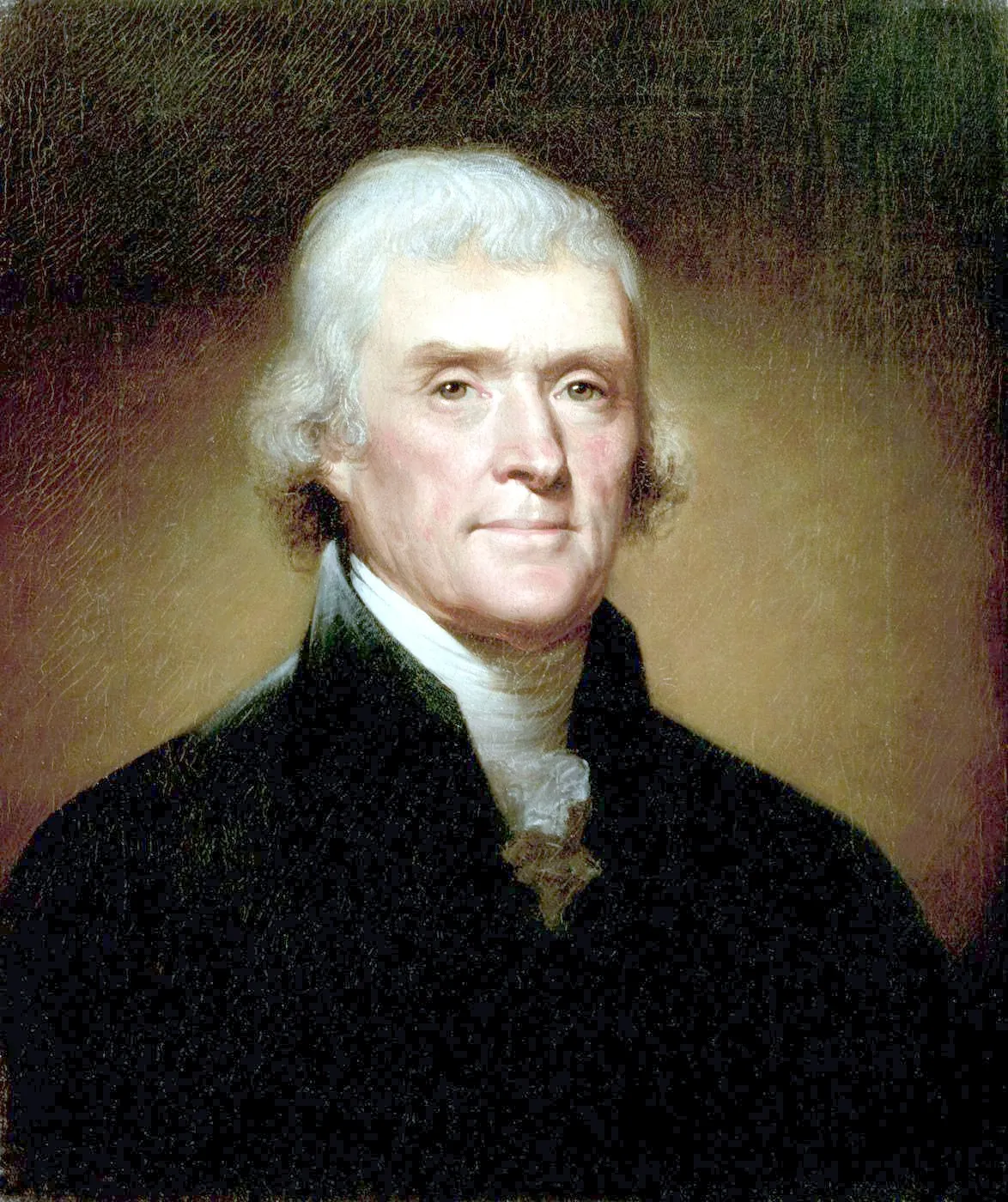 Official White House portrait of Thomas Jefferson, painted by Rembrandt Peale in 1800